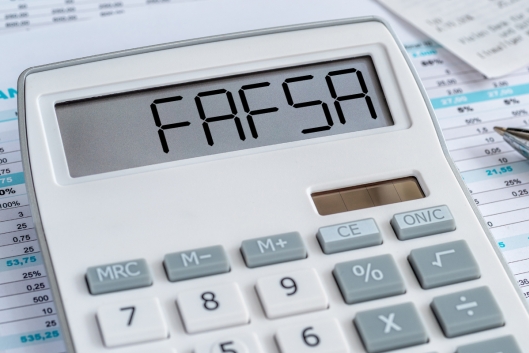 Calculator displays the word FAFSA