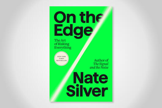 Green and white cover of On the Edge by Nate Silver