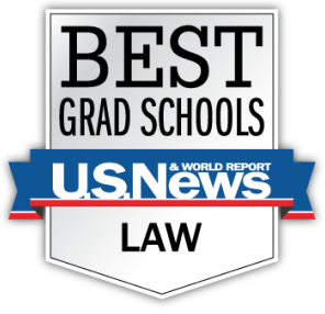 Shield of U.S. News' best grad schools, law, rankings.