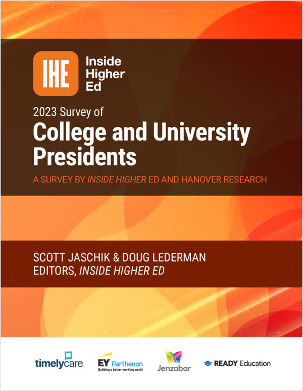 Cover of the 2023 Inside Higher Ed Survey of College and University Presidents