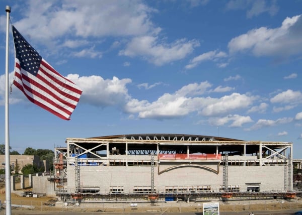 Monmouth University's OceanFirst Bank Center under construction