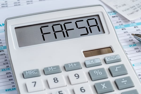 Calculator displays the word FAFSA