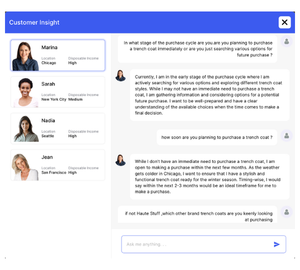 Une capture d'écran des informations client de Novela