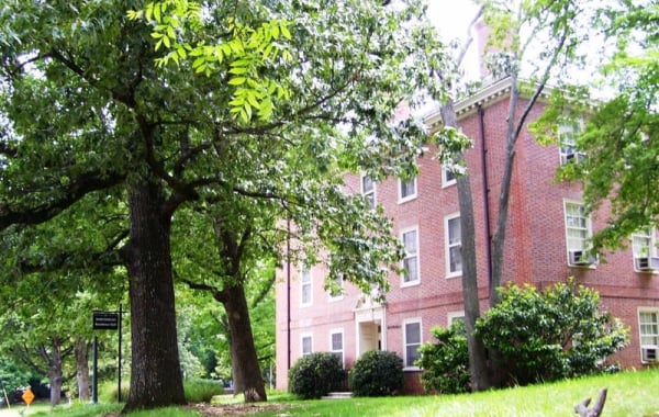 A photograph of Whitehead Hall at the University of North Carolina at Chapel Hill, where the School of Civic Life and Leadership is headquartered.