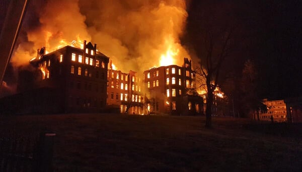 Virginia Intermont College on fire.