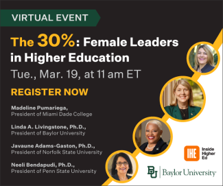The 30%: Female Leaders in Higher Education