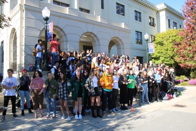 American University protesters at the removal of Gianna Wheeler.