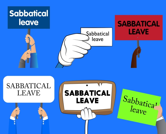 Hands holding signs with the words "sabbatical leave" (opinion)