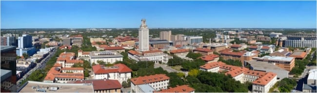 A photo of the University of Texas at Austin's campus. 