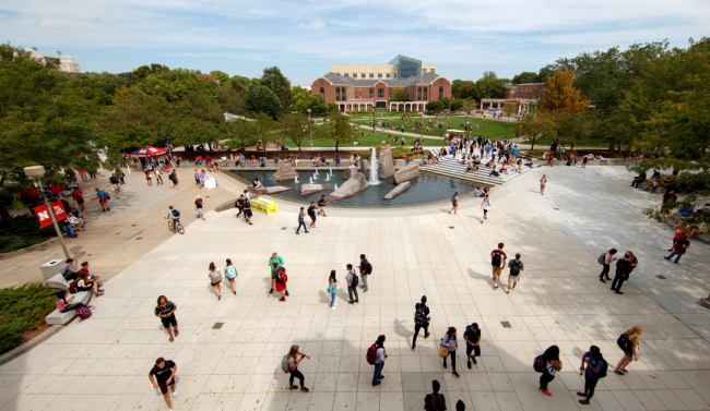 Students walk on the University of Nebraska at Lincoln campus.