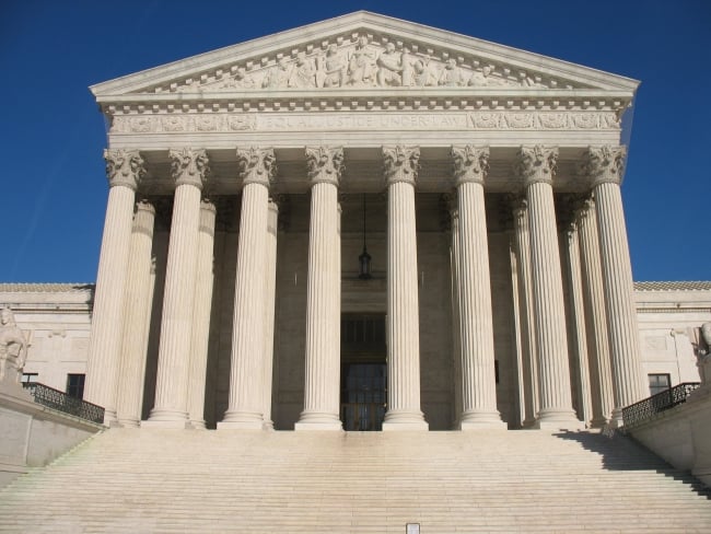 The white-columned facade of the U.S. Supreme Court building