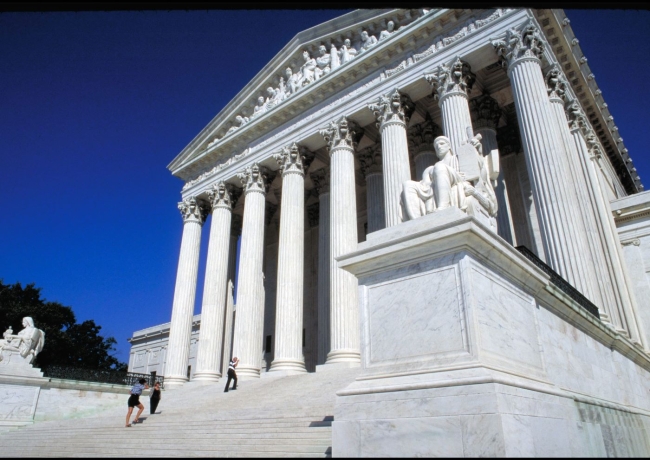 The entrance to the U.S. Supreme Court. 