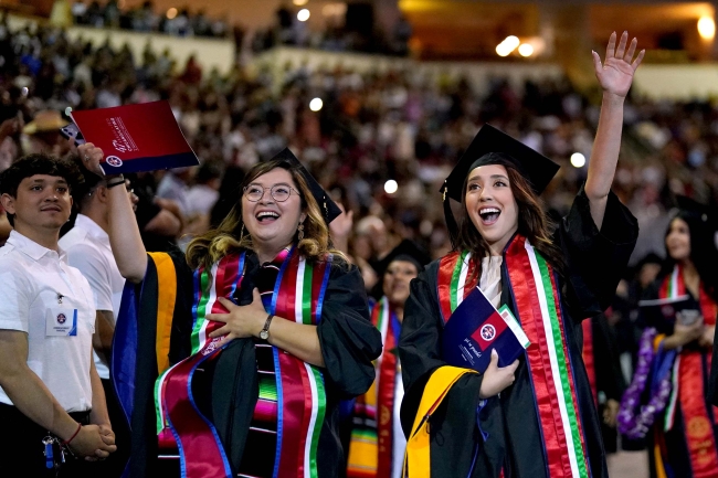 CSU Fresno Students celebrate at graduation
