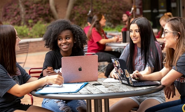 Students on University of South Carolina campus
