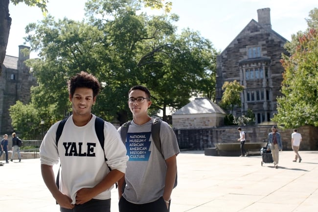 Students of color on a college campus