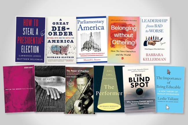 A collection of book jackets for the books discussed in the accompanying review.