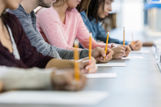 Students taking a test