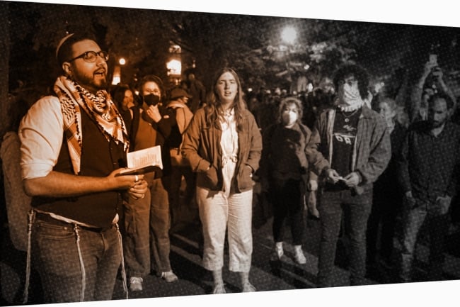 Jewish students gathered on campus