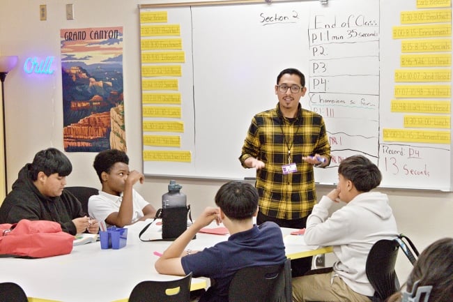 Teacher in a classroom