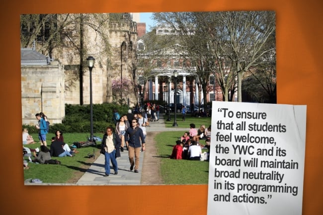 A photo illustration of the Yale University campus.