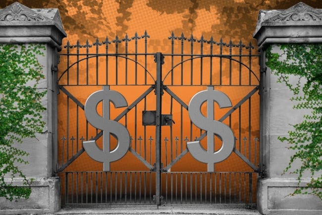 Gates with dollar signs on them