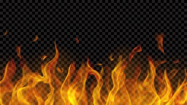 Orange flames against a black background.