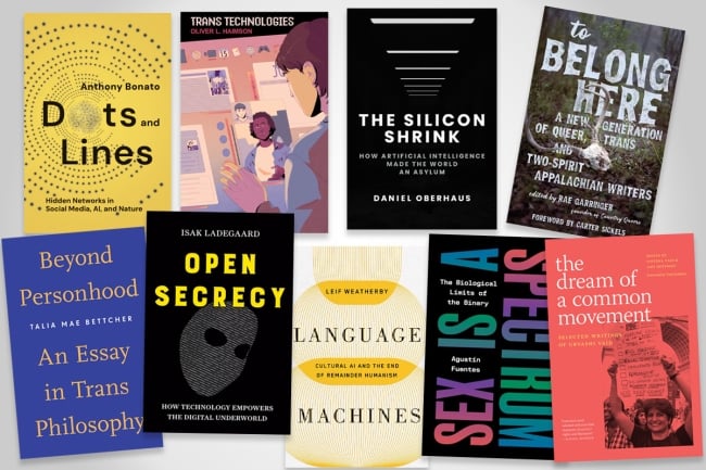 An illustration featuring the covers of the nine books described in the accompanying essay.