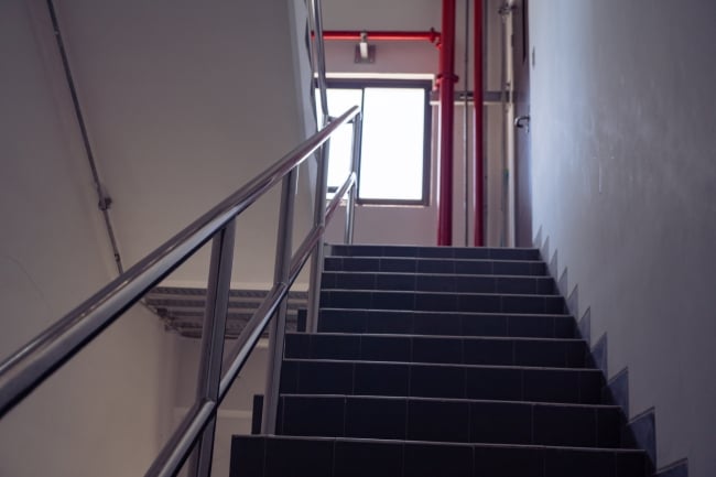 A staircase in an administrative building.