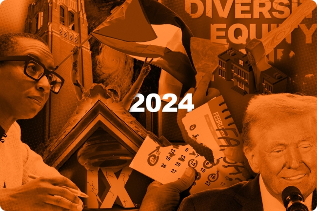 Photo illustration showing various images from throughout 2024