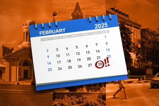 Calendar in middle of campus photos