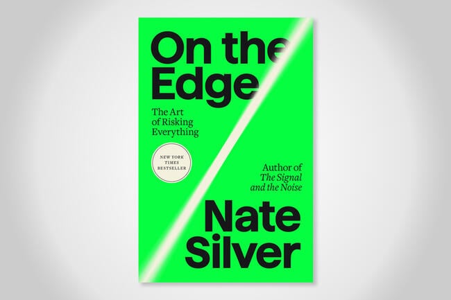 Green and white cover of On the Edge by Nate Silver