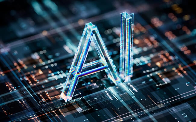 The letters "AI," brightly illuminated.
