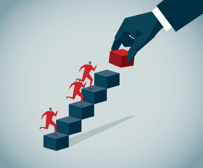 illustration of climbing stairs to represent career advancement