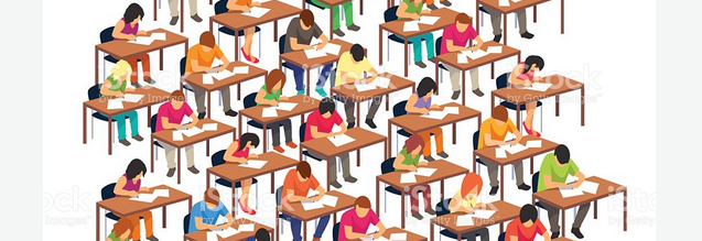 Illustration of students at desks