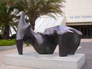 Henry Moore sculpture entitled "Reclining Figure"