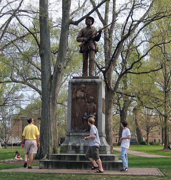 Protestors at Confederate Monument