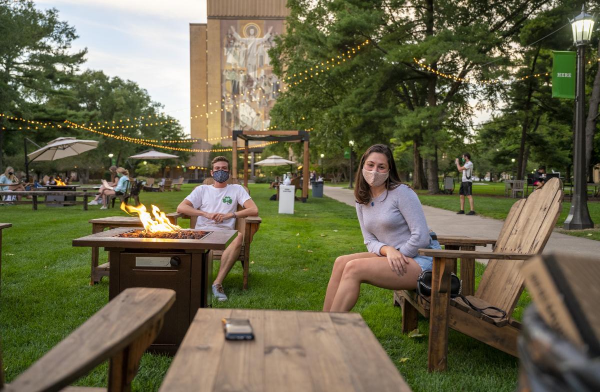Lower Risk Ways For Students To Socialize, Notre Dame Fire Pit
