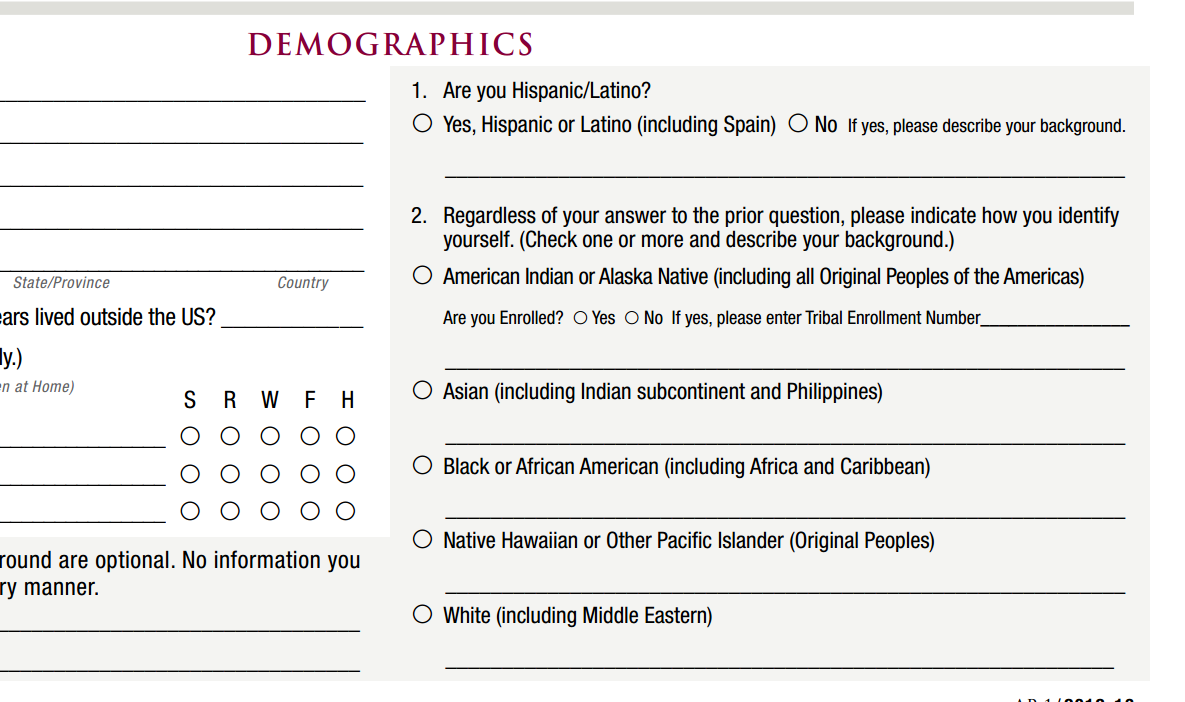 common app race options