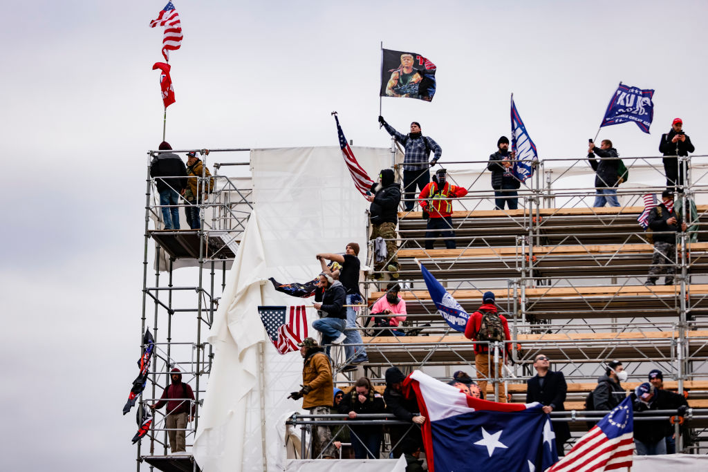 Rioters storm the U.S. Capitol building. 