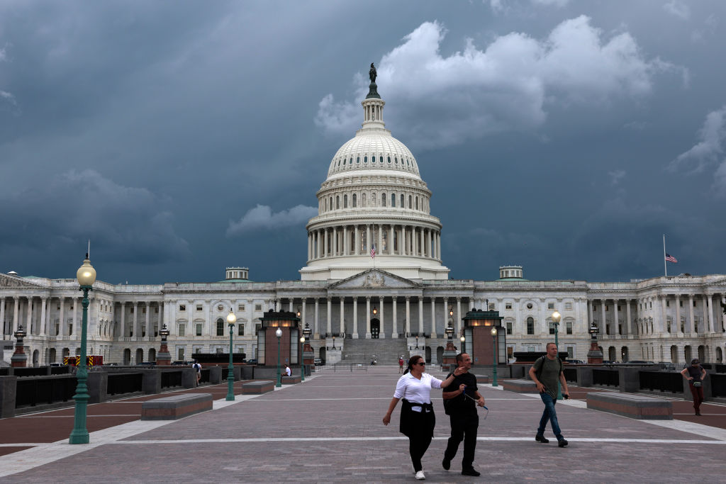 Dark clouds over the U.S. Capitol.