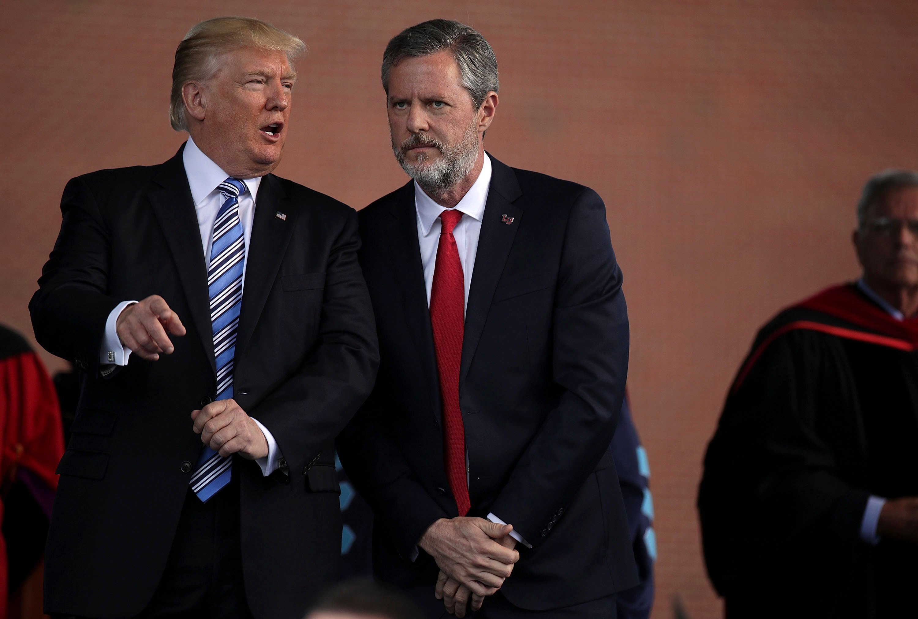 Donald Trump and Jerry Falwell Jr. together at Liberty University.