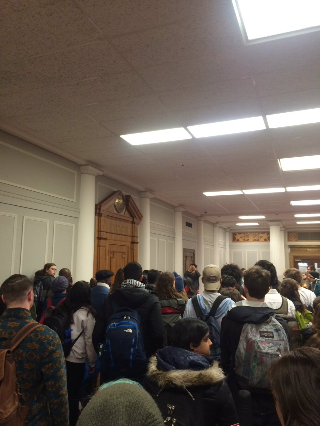 Ohio State students occupy an administration building Wednesday, April 6.