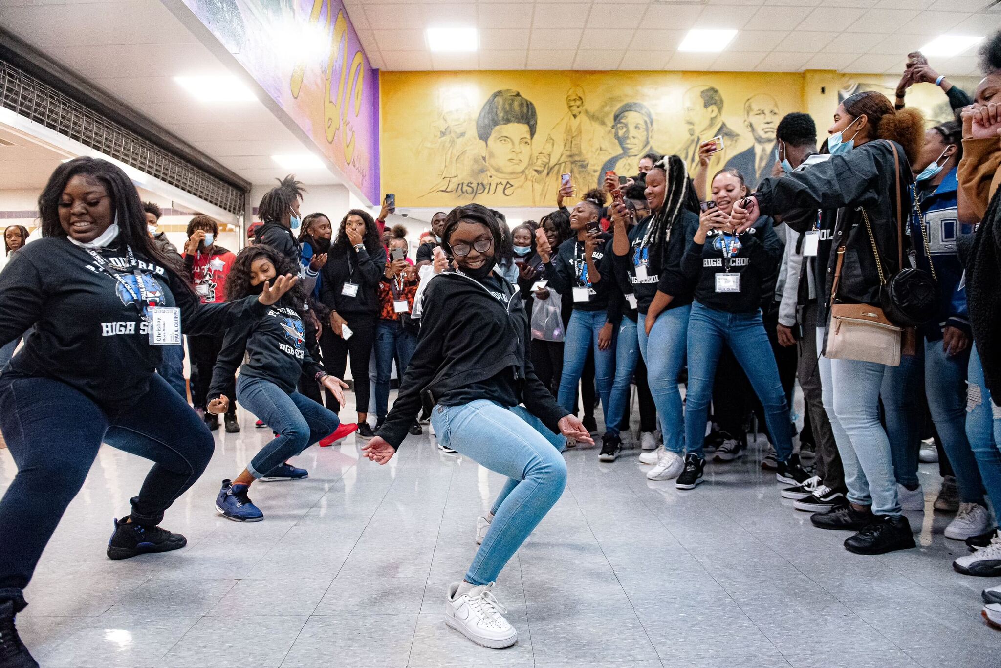 Students from Fort Worth Independent School District dancing at Paul Quinn./Roberto Hernandez