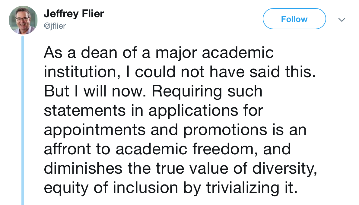 Former Harvard Dean S Tweet Against Required Faculty Diversity Statements Sets Off Debate