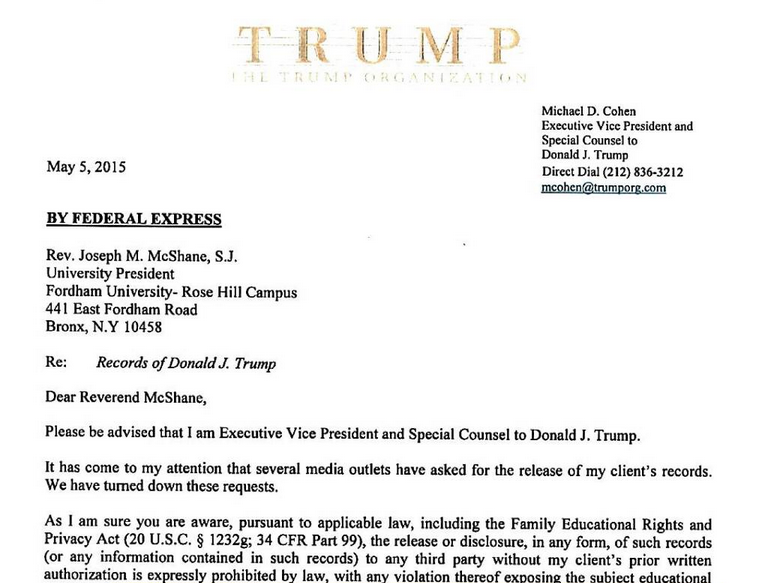 Michael Cohen Testifies That Trump Threatened Colleges Over Any Release Of His Grades