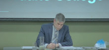 North Idaho College board chair Todd Banducci, a middle-aged white man with gray hair wearing glasses.